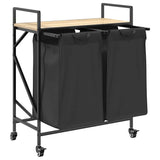 Laundry Basket 2 Compartments With Wheels