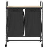 Laundry Basket 2 Compartments With Wheels