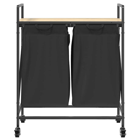 Laundry Basket 2 Compartments With Wheels