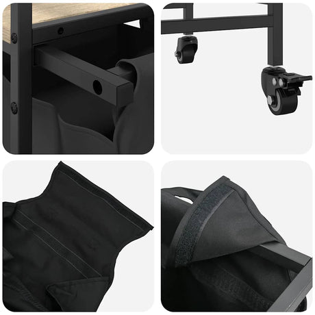Laundry Basket 2 Compartments With Wheels