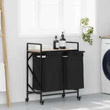 Laundry Basket 2 Compartments With Wheels