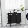 Laundry Basket 2 Compartments With Wheels
