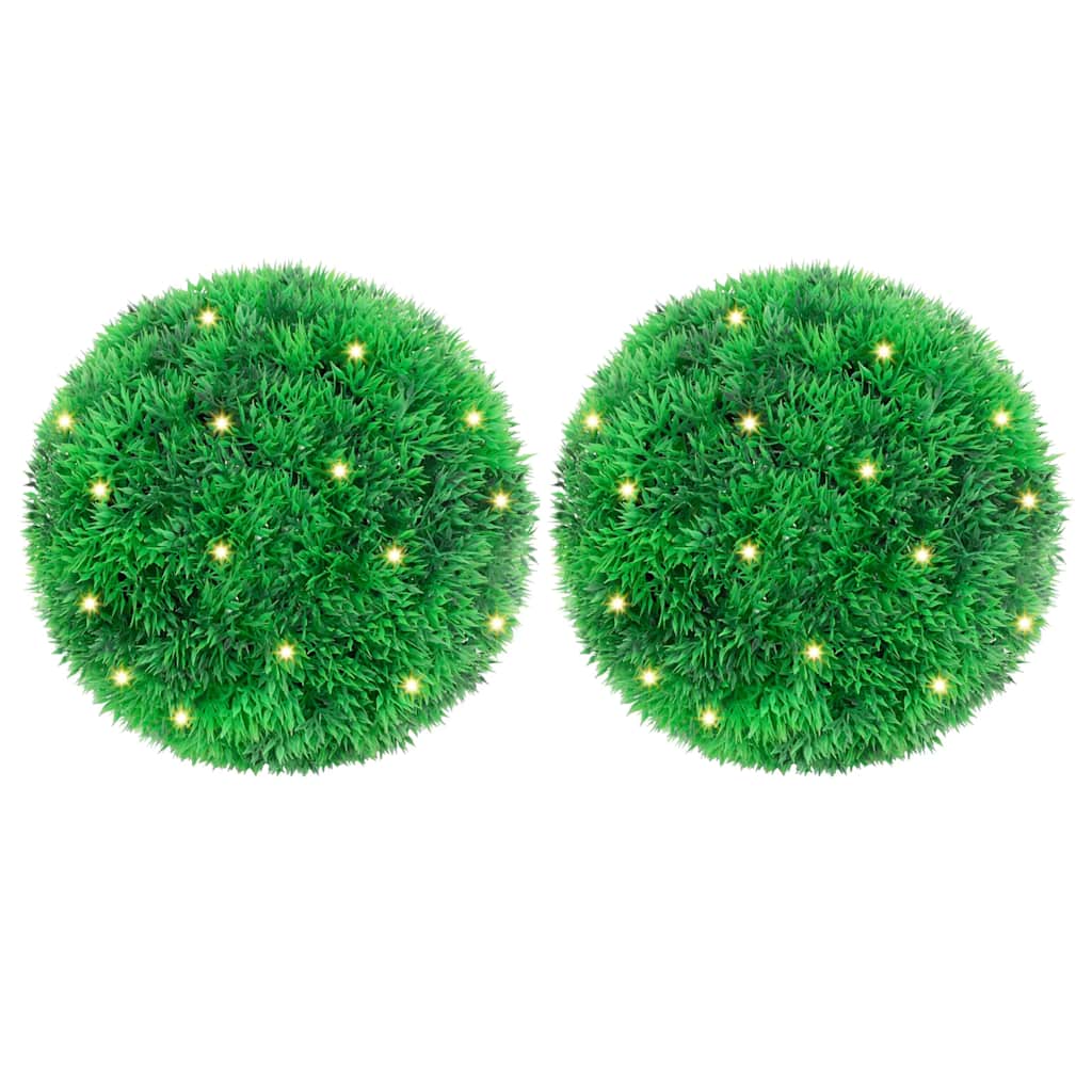 Artificial Boxwood Balls With Led Lights 4 Pcs Green