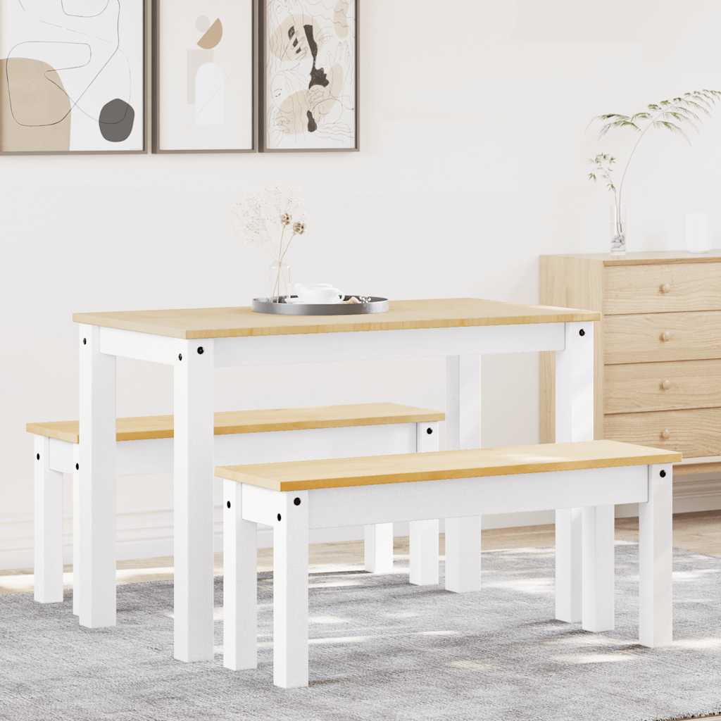 4 Piece Dining Set Panama Solid Wood Pine