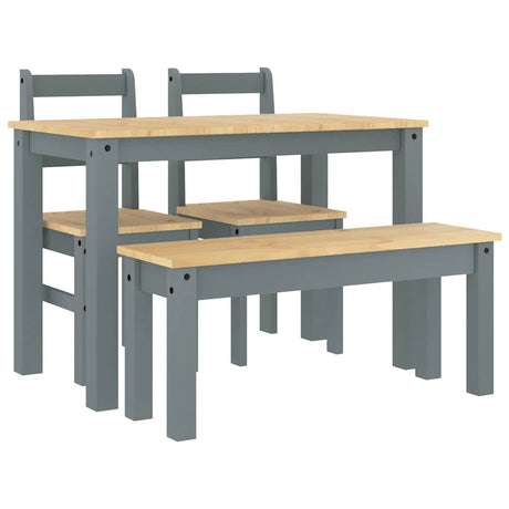 4 Piece Dining Set Panama Solid Wood Pine