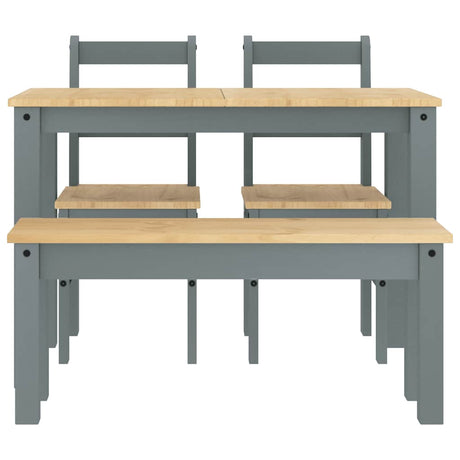 4 Piece Dining Set Panama Solid Wood Pine