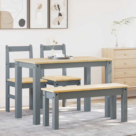 4 Piece Dining Set Panama Solid Wood Pine