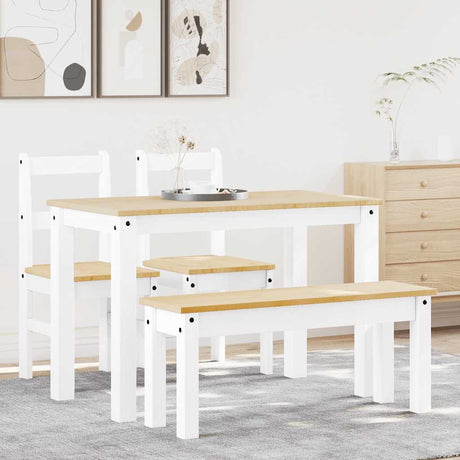 4 Piece Dining Set Panama Solid Wood Pine