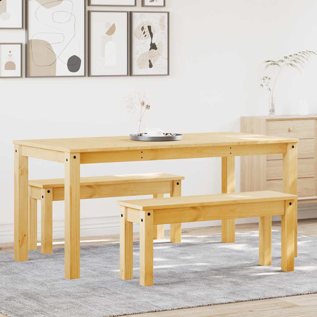 4 Piece Dining Set Panama Solid Wood Pine