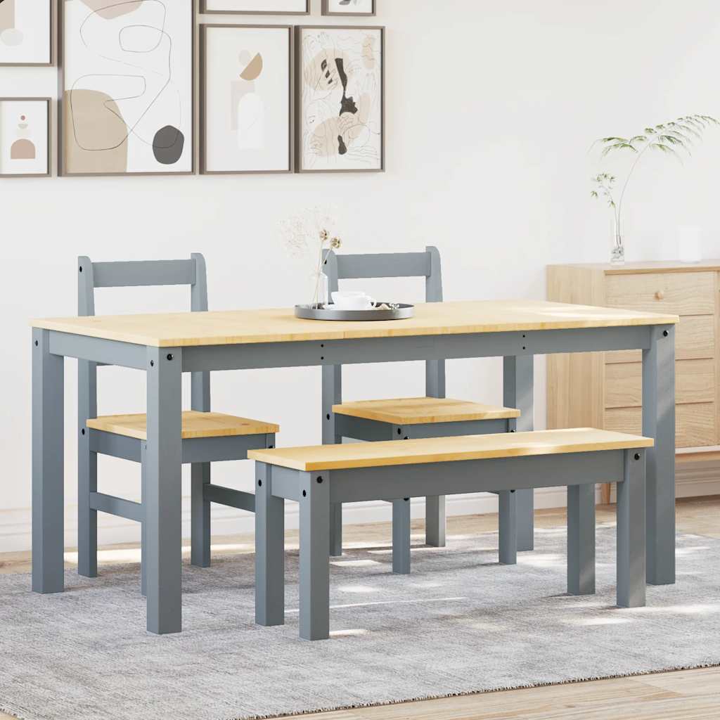 4 Piece Dining Set Panama Solid Wood Pine