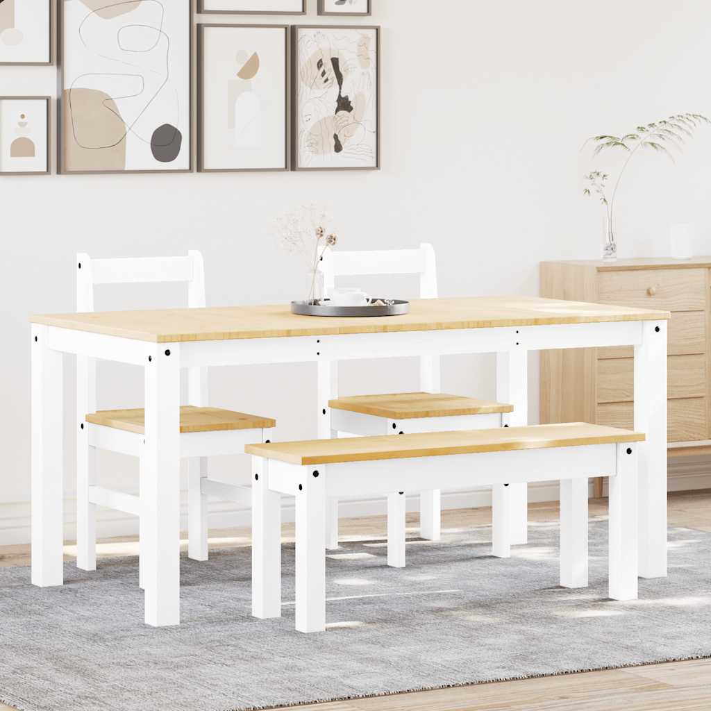 4 Piece Dining Set Panama Solid Wood Pine