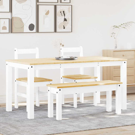 4 Piece Dining Set Panama Solid Wood Pine