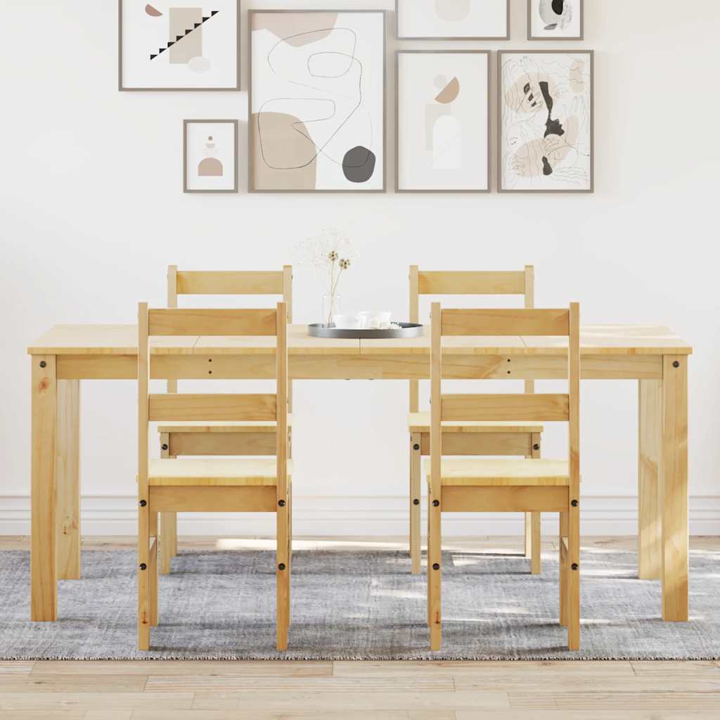4 Piece Dining Set Panama Solid Wood Pine