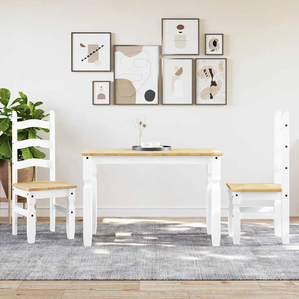 3 Piece Dining Set Panama Solid Wood Pine