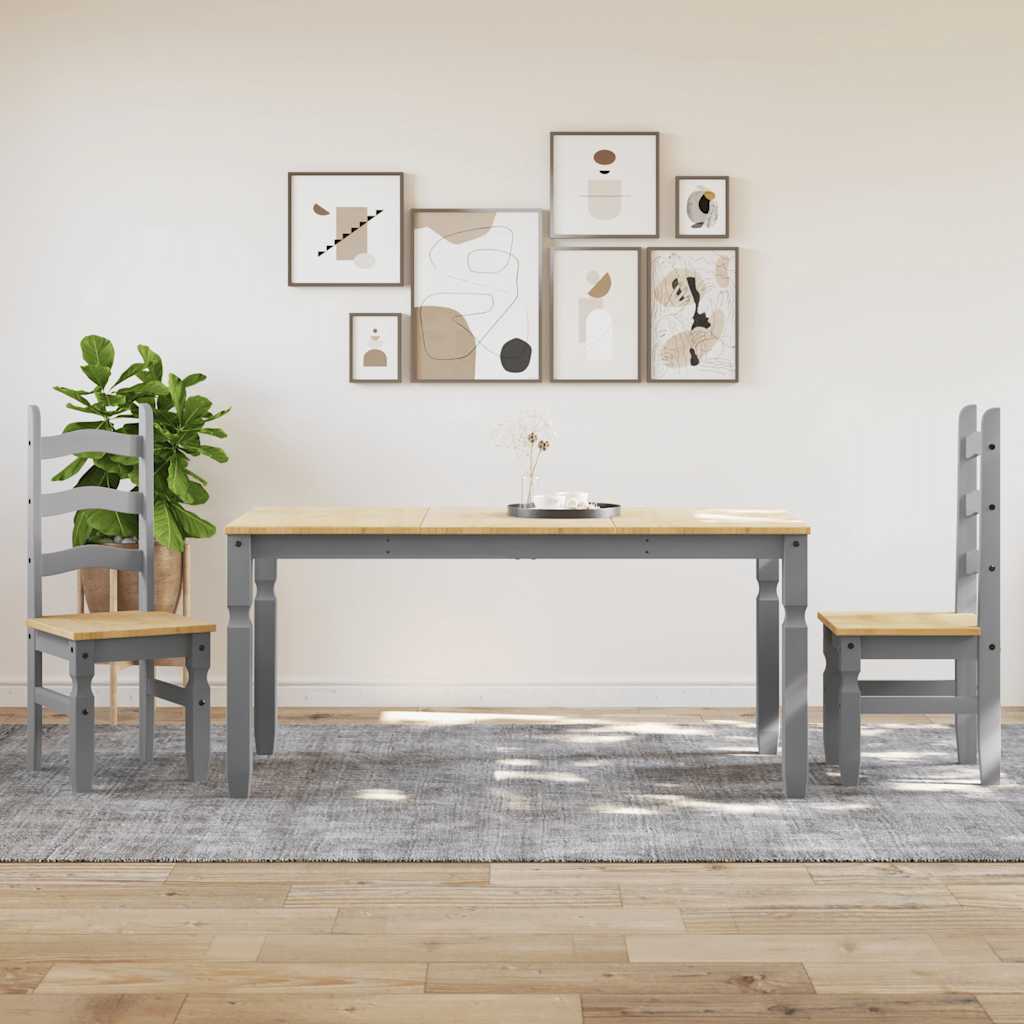 3 Piece Dining Set Panama Solid Wood Pine