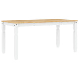 3 Piece Dining Set Panama White Solid Wood Pine