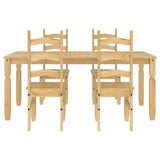 5 Piece Dining Set Panama Solid Wood Pine
