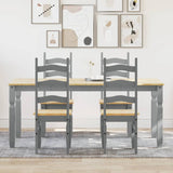 5 Piece Dining Set Panama Grey Solid Wood Pine