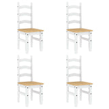 5 Piece Dining Set Panama White Solid Wood Pine