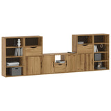 5 Piece Tv Units With Storage Odda Solid Wood Pine