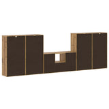 5 Piece Tv Units With Storage Odda Solid Wood Pine