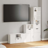 5 Piece Tv Units With Storage Odda Solid Wood Pine