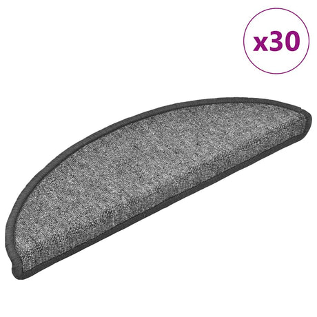 Stair Mats 30 Pcs Dark Grey 56X17X3 Cm