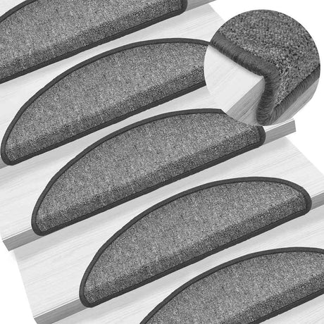 Stair Mats 30 Pcs Dark Grey 56X17X3 Cm