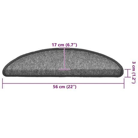 Stair Mats 30 Pcs Dark Grey 56X17X3 Cm