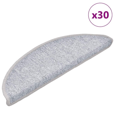 Stair Mats 30 Pcs Light Grey 56X17X3 Cm