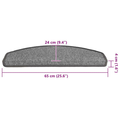 Stair Mats 30 Pcs Dark Grey 65X24X4 Cm