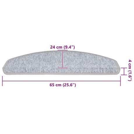 Stair Mats 30 Pcs Light Grey 65X24X4 Cm