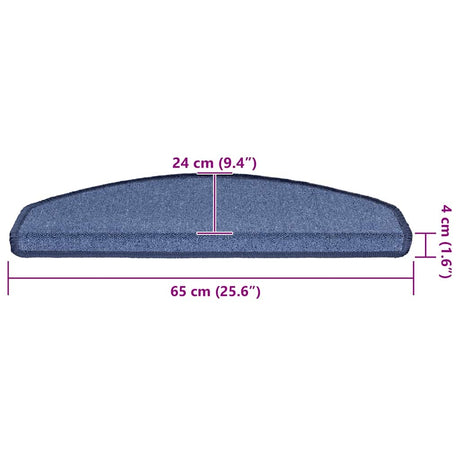 Stair Mats 30 Pcs Blue 65X24X4 Cm