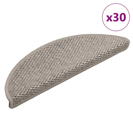 Stair Mats Self-Adhesive Sisal-Look 30 Pcs Silver