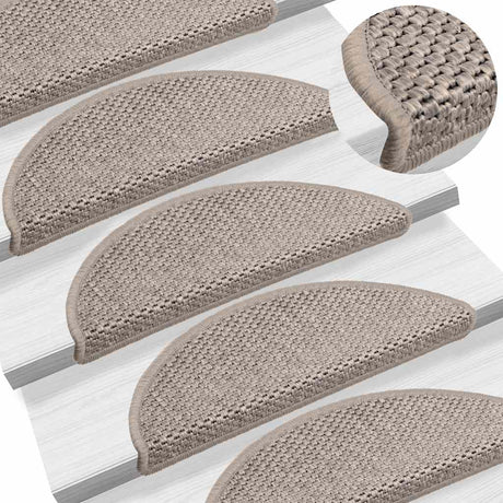 Stair Mats Self-Adhesive Sisal-Look 30 Pcs Silver