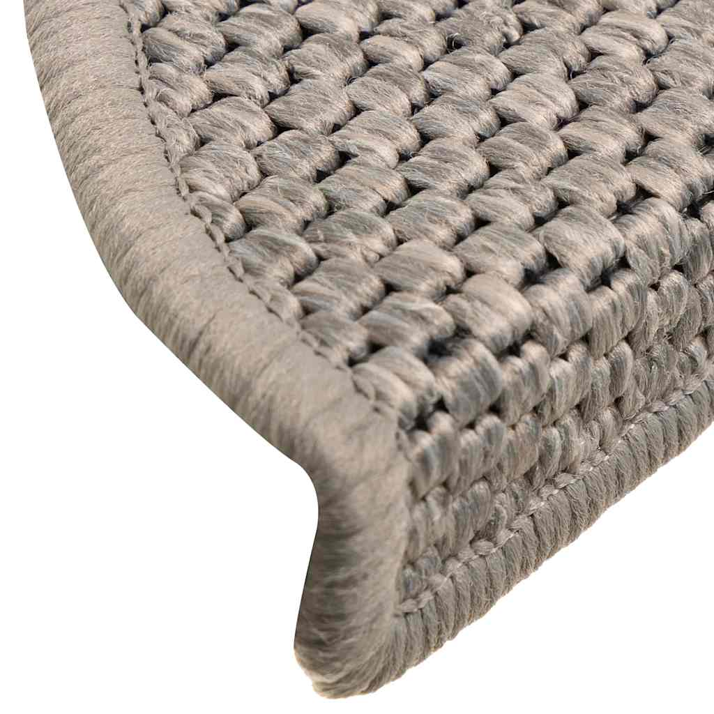 Stair Mats Self-Adhesive Sisal-Look 30 Pcs Silver