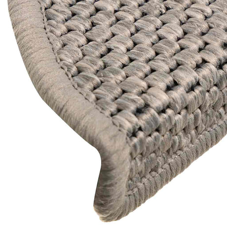 Stair Mats Self-Adhesive Sisal-Look 30 Pcs Silver