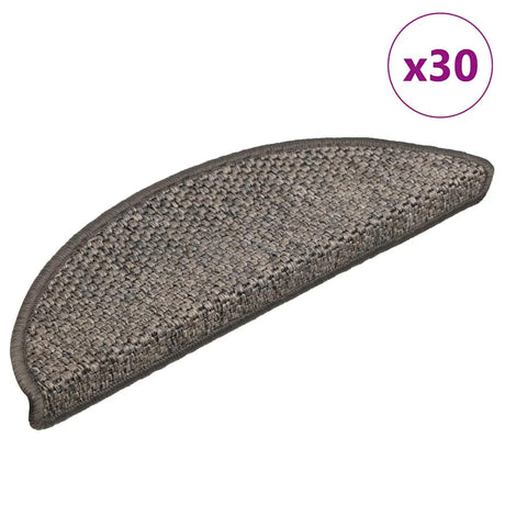 Stair Mats Self-Adhesive Sisal-Look 30 Pcs Brown Beige