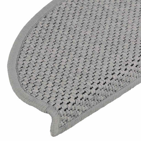 Stair Mats Self-Adhesive Sisal-Look 30 Pcs Silver