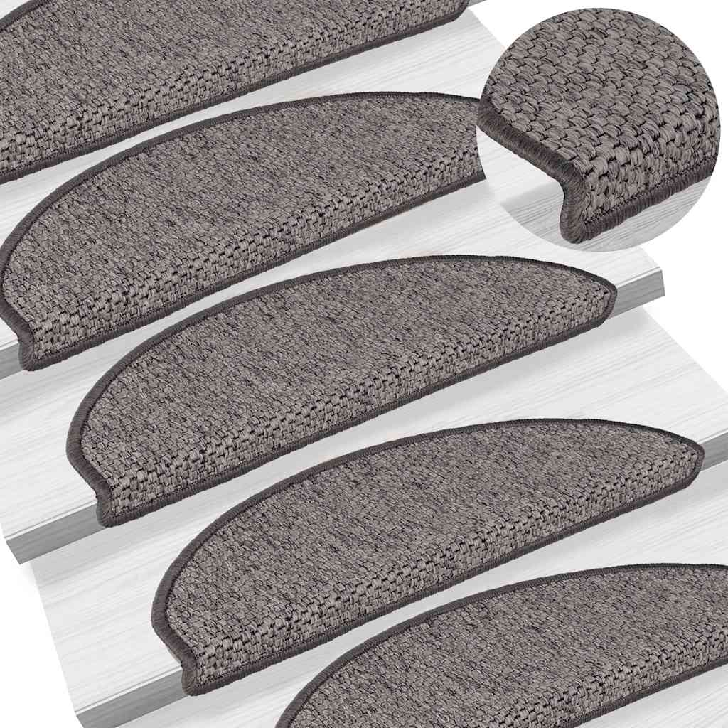 Stair Mats Self-Adhesive Sisal-Look 30 Pcs Brown Beige