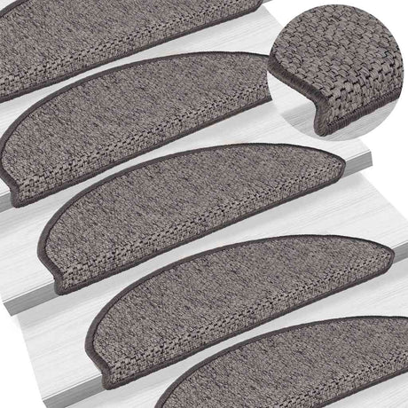 Stair Mats Self-Adhesive Sisal-Look 30 Pcs Brown Beige