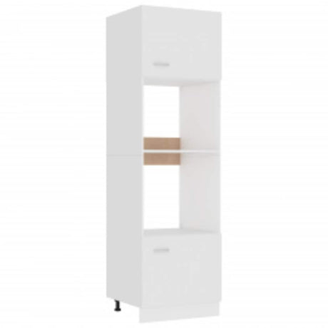 Microwave Cabinet Lyon White 60X57X207 Cm Engineered Wood