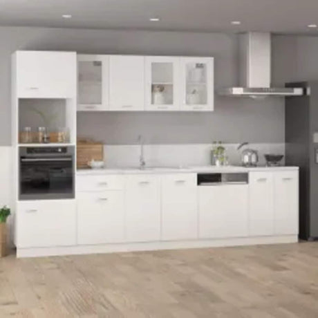 Microwave Cabinet Lyon White 60X57X207 Cm Engineered Wood