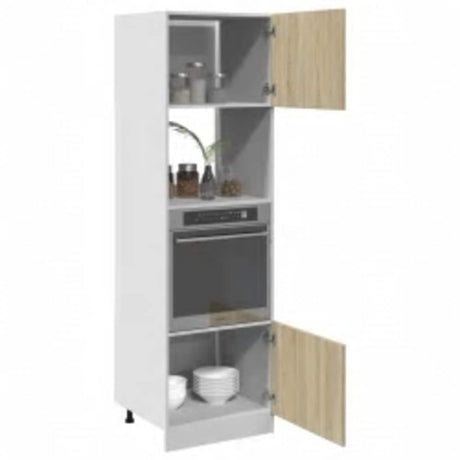 Microwave Cabinet Lyon Sonoma Oak 60X57X207 Cm Engineered Wood