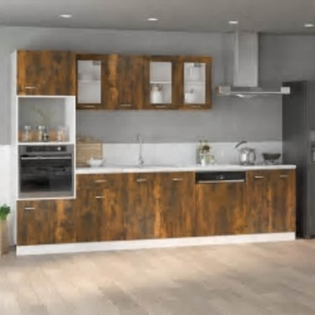 Microwave Cabinet Lyon Smoked Oak 60X57X207 Cm Engineered Wood