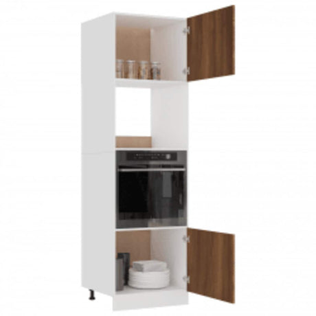 Microwave Cabinet Lyon Brown Oak 60X57X207 Cm Engineered Wood
