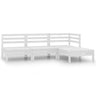 4 Piece Garden Lounge Set Solid Pinewood Grey