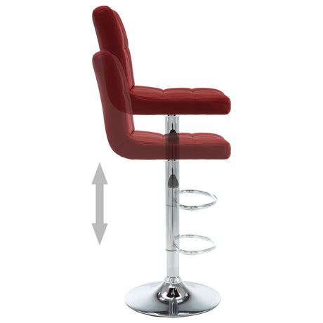 Bar Stools 2 pcs Wine Red Faux Leather