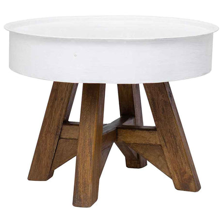Coffee Table Solid Reclaimed Wood 60x45 cm White