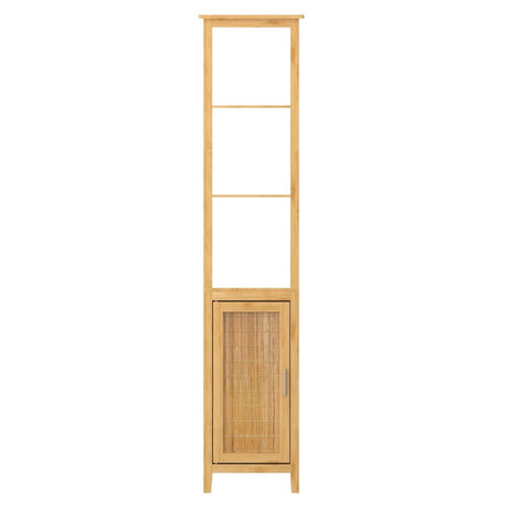 Eisl High Cupboard With 3 Compartments Bamboo 40X30X190 Cm